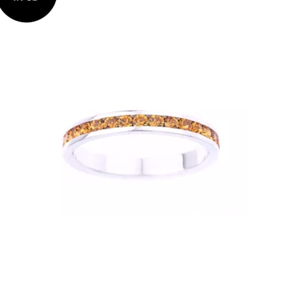 Sterling silver and yellow topaz ring